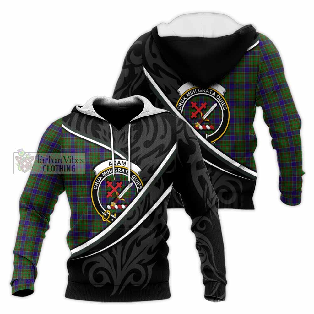 Adam Tartan Family Crest Knitted Hoodie Celtic Scottish Thistle Floral - Tartan Vibes Clothing