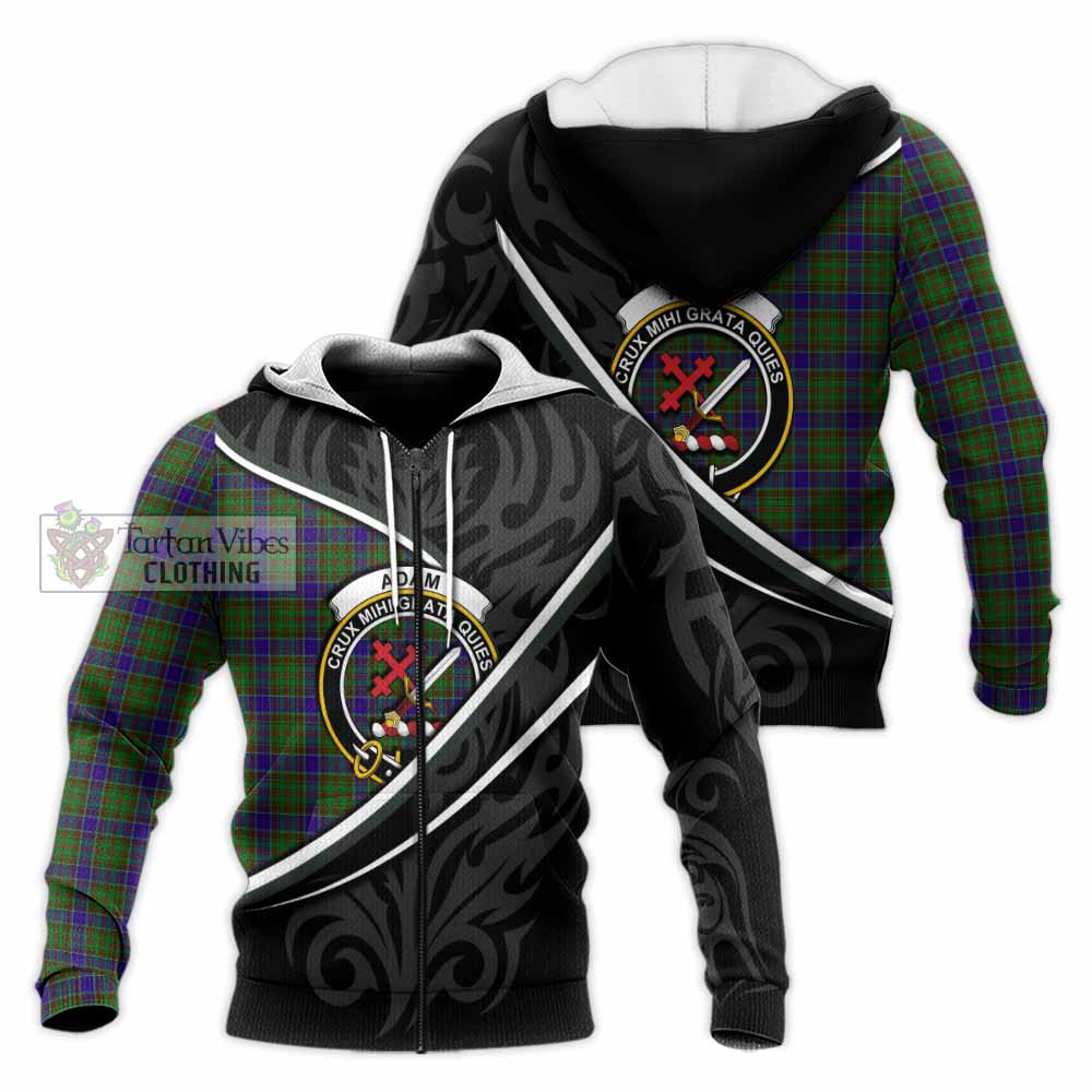 Adam Tartan Family Crest Knitted Hoodie Celtic Scottish Thistle Floral - Tartan Vibes Clothing