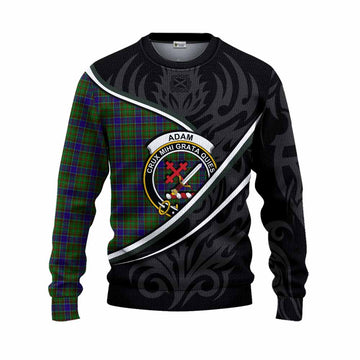 Adam Tartan Family Crest Knitted Sweater Celtic Scottish Thistle Floral