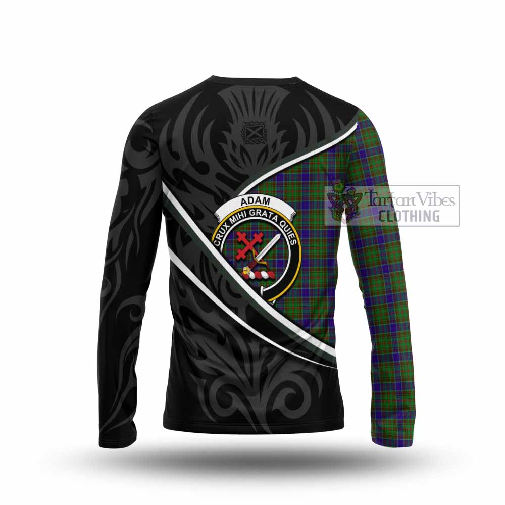 Adam Tartan Family Crest Long Sleeve T-Shirt Celtic Scottish Thistle Floral - Tartan Vibes Clothing
