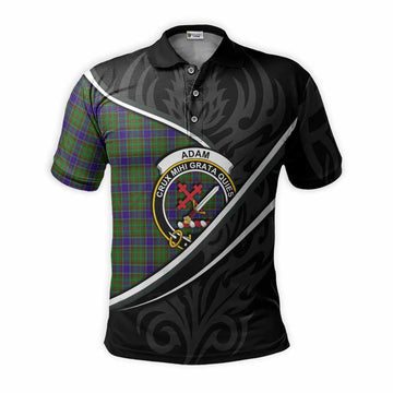Adam Tartan Family Crest Polo Shirt Celtic Scottish Thistle Floral
