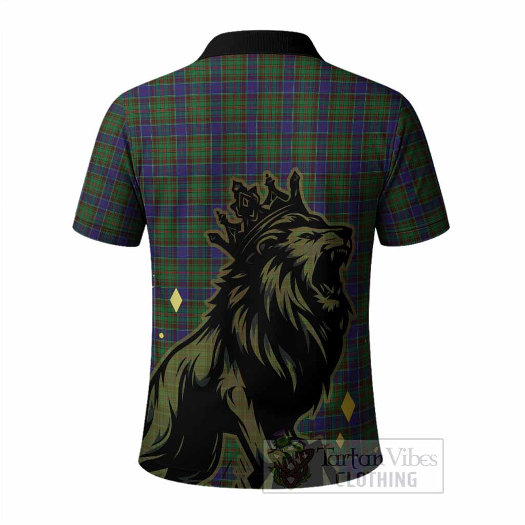 Adam Tartan Family Crest Polo Shirt Crowned Lion Roaring