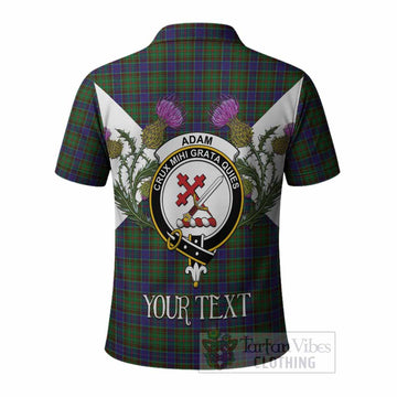 Adam Tartan Family Crest Polo Shirt Scottish Burns Night Thistle Floral