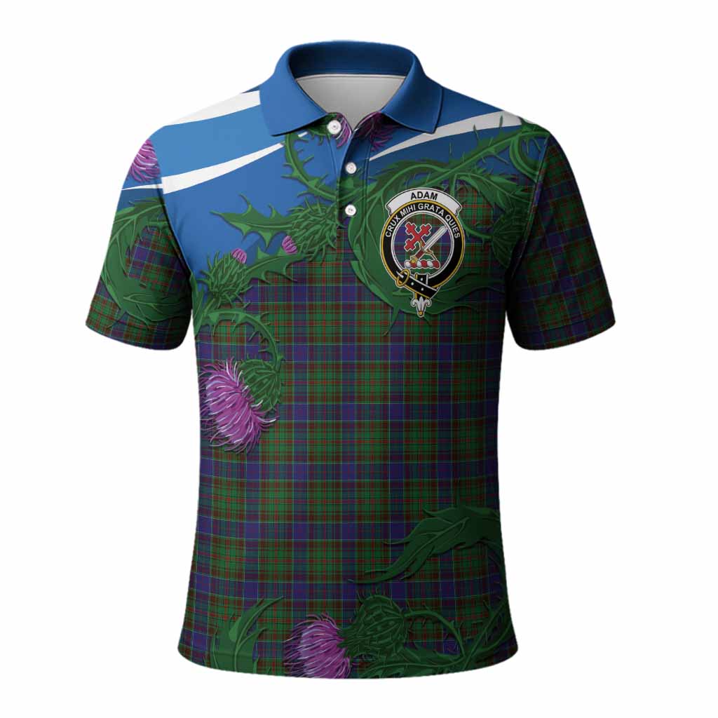 Adam Tartan Family Crest Polo Shirt Thistle in Minimalism