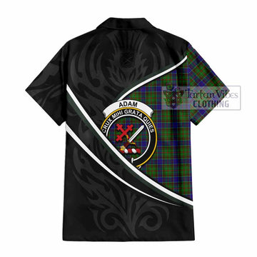 Adam Tartan Family Crest Hawaiian Shirt Celtic Scottish Thistle Floral