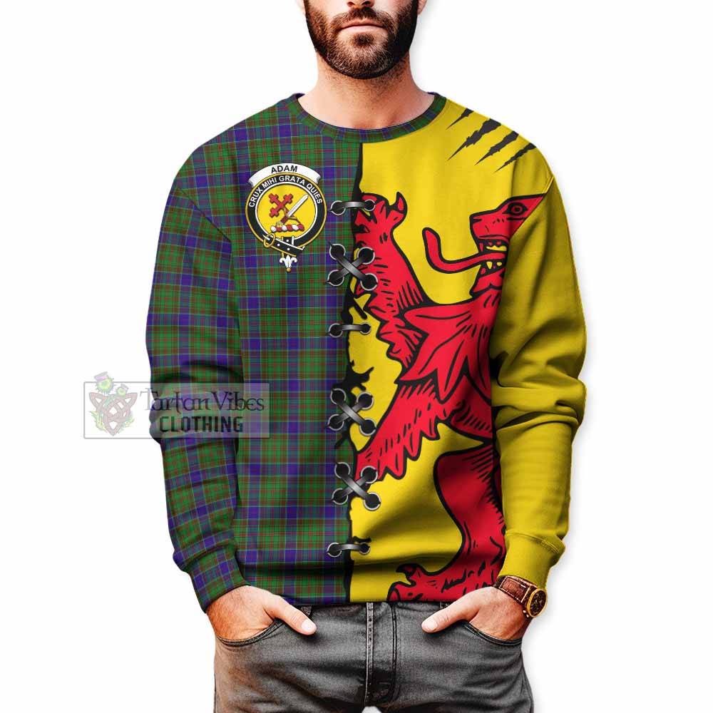 Adam Tartan Family Crest Sweatshirt Lion Rampant Honor - Tartan Vibes Clothing