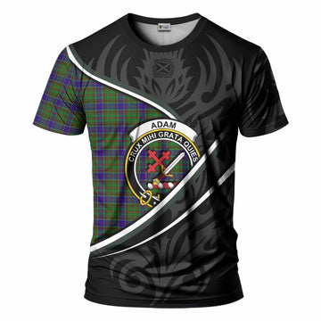 Adam Tartan Family Crest T-shirt Celtic Scottish Thistle Floral