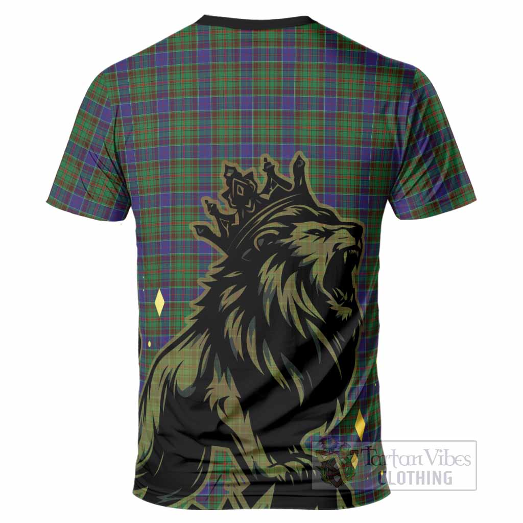 Adam Tartan Family Crest T-Shirt Crowned Lion Roaring