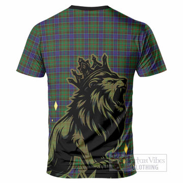 Adam Tartan Family Crest T-Shirt Crowned Lion Roaring