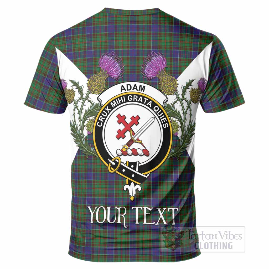 Adam Tartan Family Crest T-Shirt Scottish Burns Night Thistle Floral