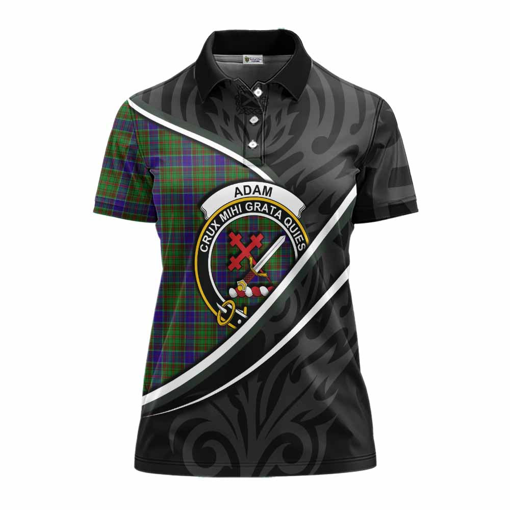 Adam Tartan Family Crest Women's Polo Shirt Celtic Scottish Thistle Floral - Tartan Vibes Clothing