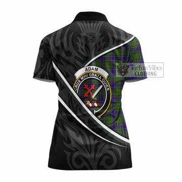 Adam Tartan Family Crest Women's Polo Shirt Celtic Scottish Thistle Floral