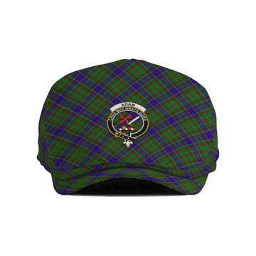 Adam Tartan Flat Cap, Jeff Cap Cross Style with Family Crest