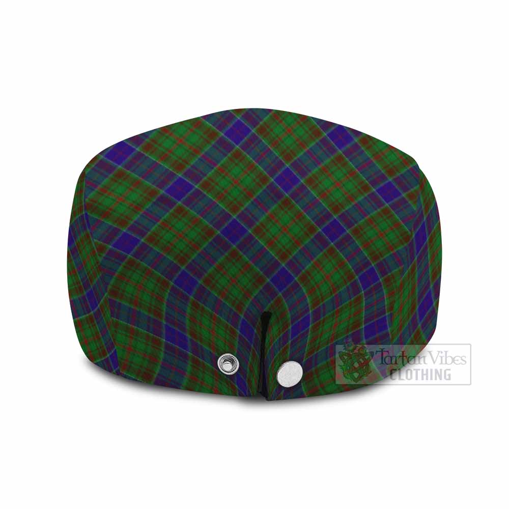 Adam Tartan Flat Cap, Jeff Cap Cross Style with Family Crest - Tartan Vibes Clothing