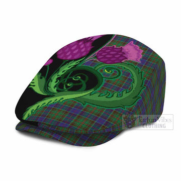 Adam Tartan Flat Cap, Jeff Cap Traditional Scottish Thistle