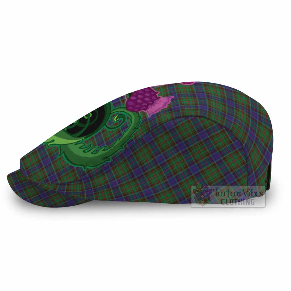 Adam Tartan Flat Cap, Jeff Cap Traditional Scottish Thistle