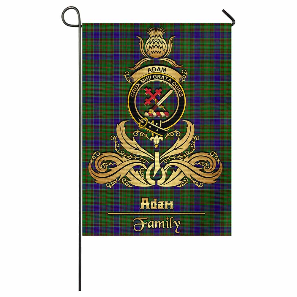 Adam Tartan Garden Flag with Highland Thistle Cherish Family Crest Style - Tartan Vibes Clothing