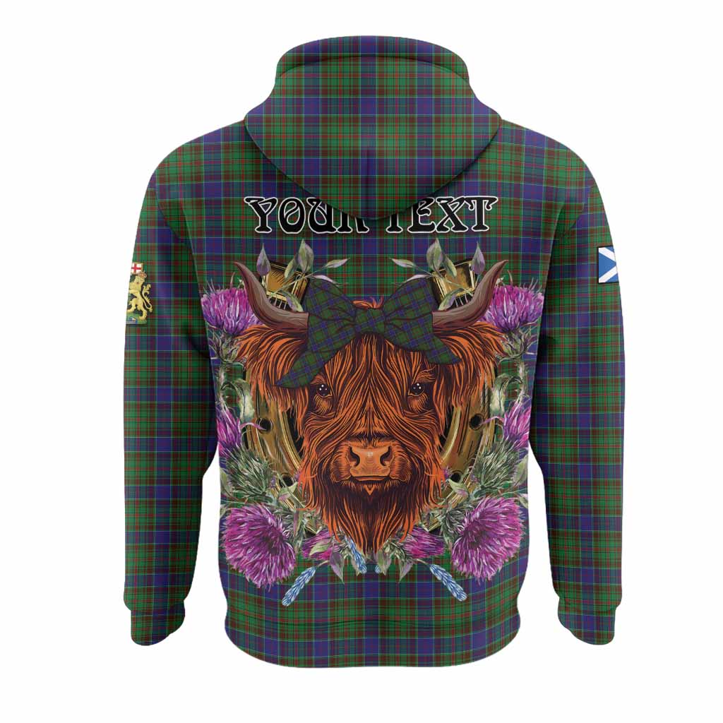Adam Tartan Hoodie Scottish Thistle Heilan Coo