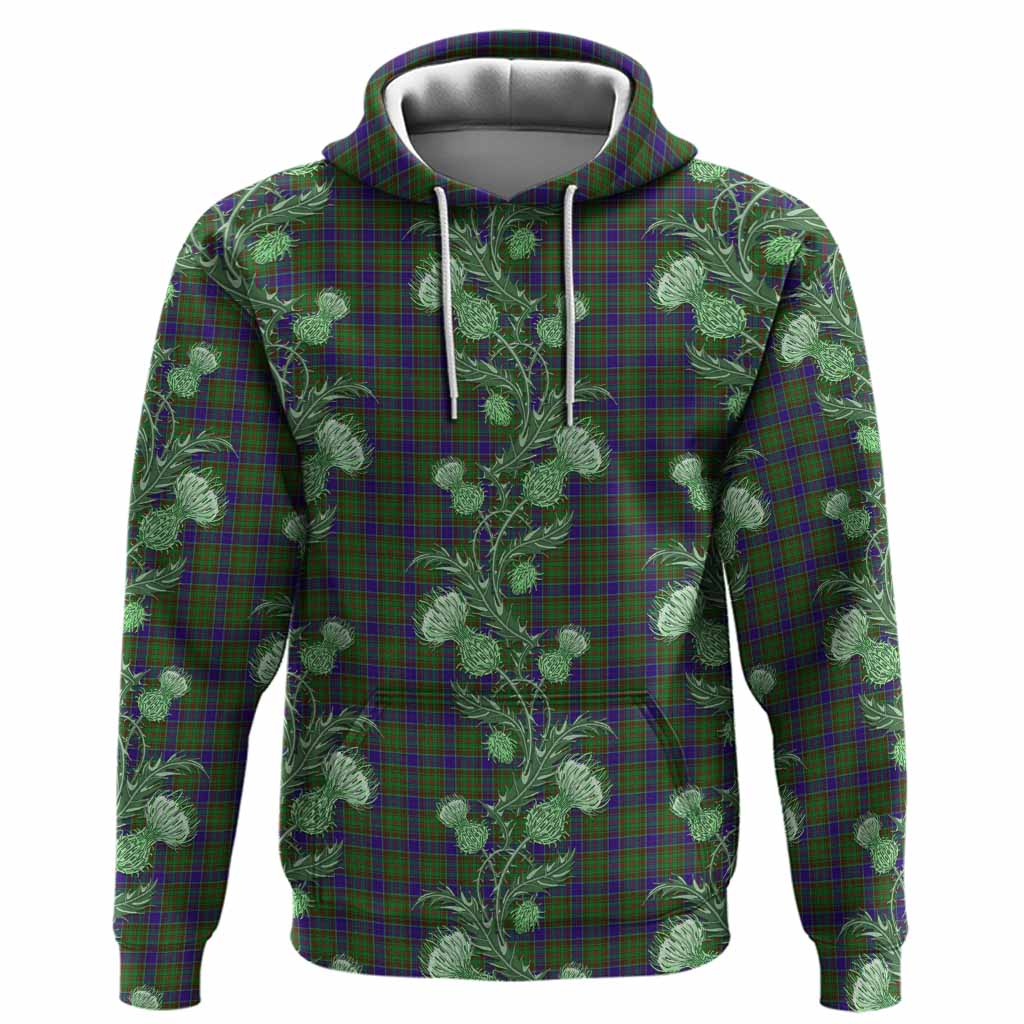 Adam Tartan Hoodie Seamless Scottish Thistle Flowers
