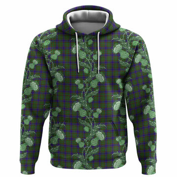 Adam Tartan Hoodie Seamless Scottish Thistle Flowers