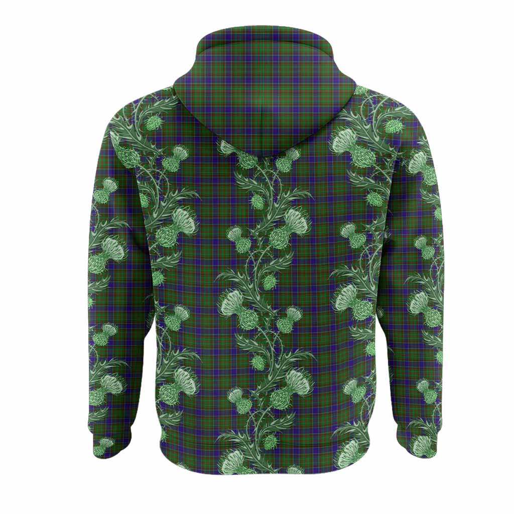 Adam Tartan Hoodie Seamless Scottish Thistle Flowers
