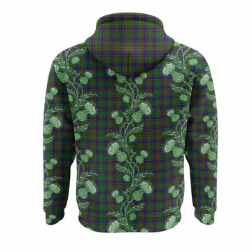 Adam Tartan Hoodie Seamless Scottish Thistle Flowers