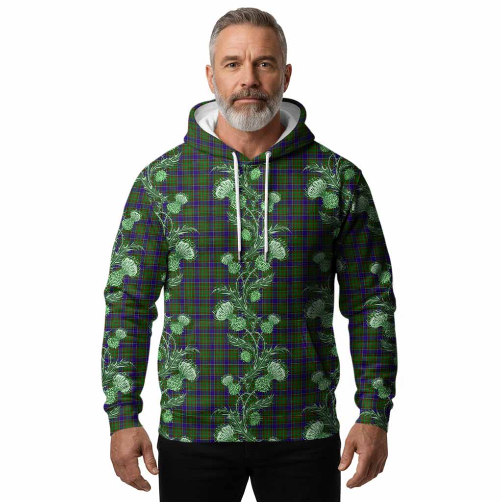 Adam Tartan Hoodie Seamless Scottish Thistle Flowers