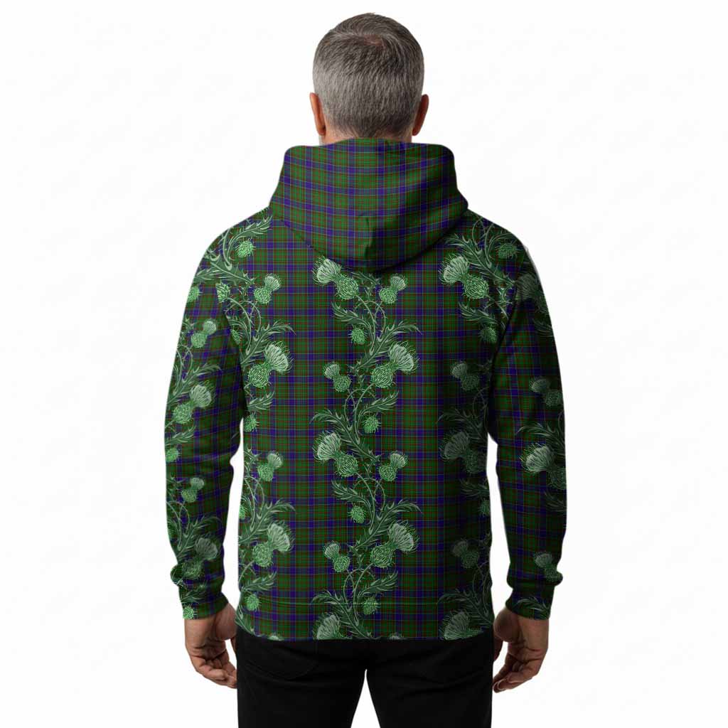 Adam Tartan Hoodie Seamless Scottish Thistle Flowers