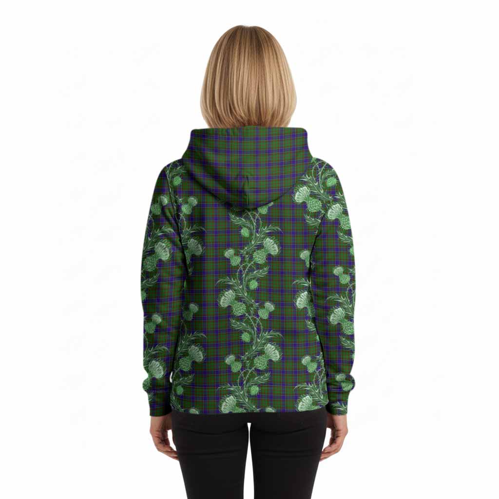 Adam Tartan Hoodie Seamless Scottish Thistle Flowers