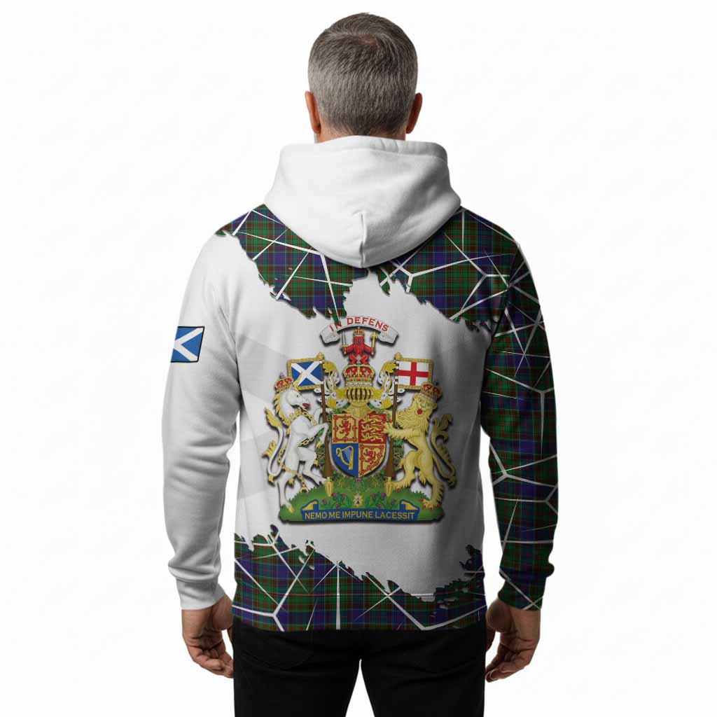 Adam Tartan Hoodie with Family Crest and Lion Rampant Grunge Style
