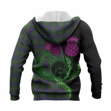 Adam Tartan Knitted Hoodie Traditional Scottish Thistle