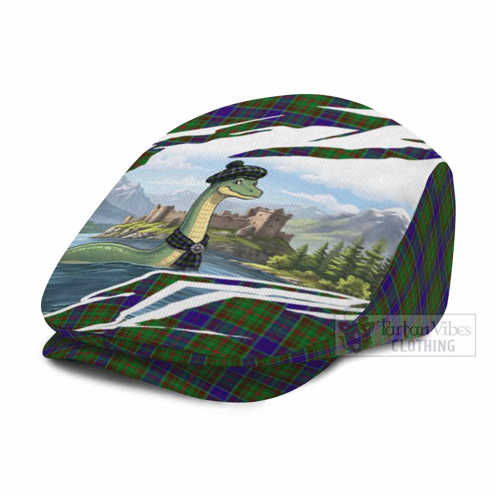 Adam Tartan Loch Ness Monster Scottish Heritage Art Flat Cap, Jeff Cap