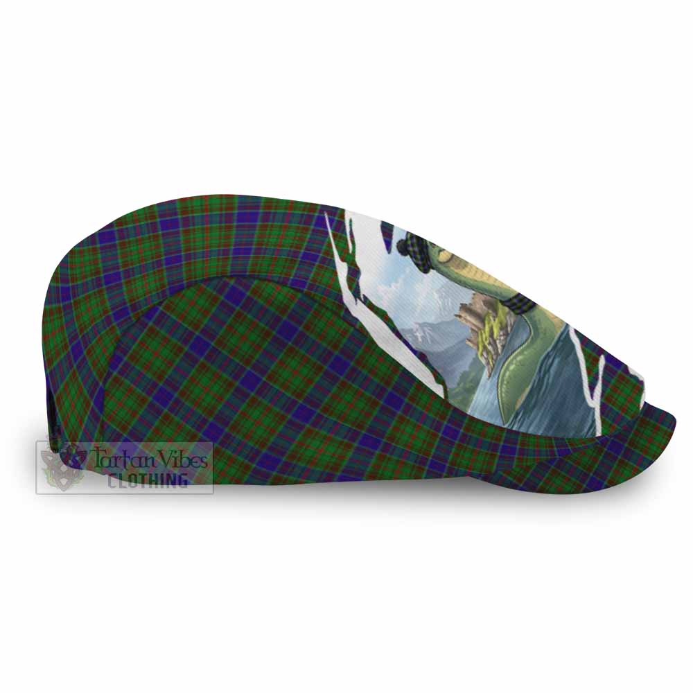 Adam Tartan Loch Ness Monster Scottish Heritage Art Flat Cap, Jeff Cap