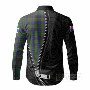 Adam Tartan Long Sleeve Button Shirts New Zealand Pattern Unique Zipper Stylized