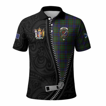 Adam Tartan Polo Shirt New Zealand Pattern Unique Zipper Stylized