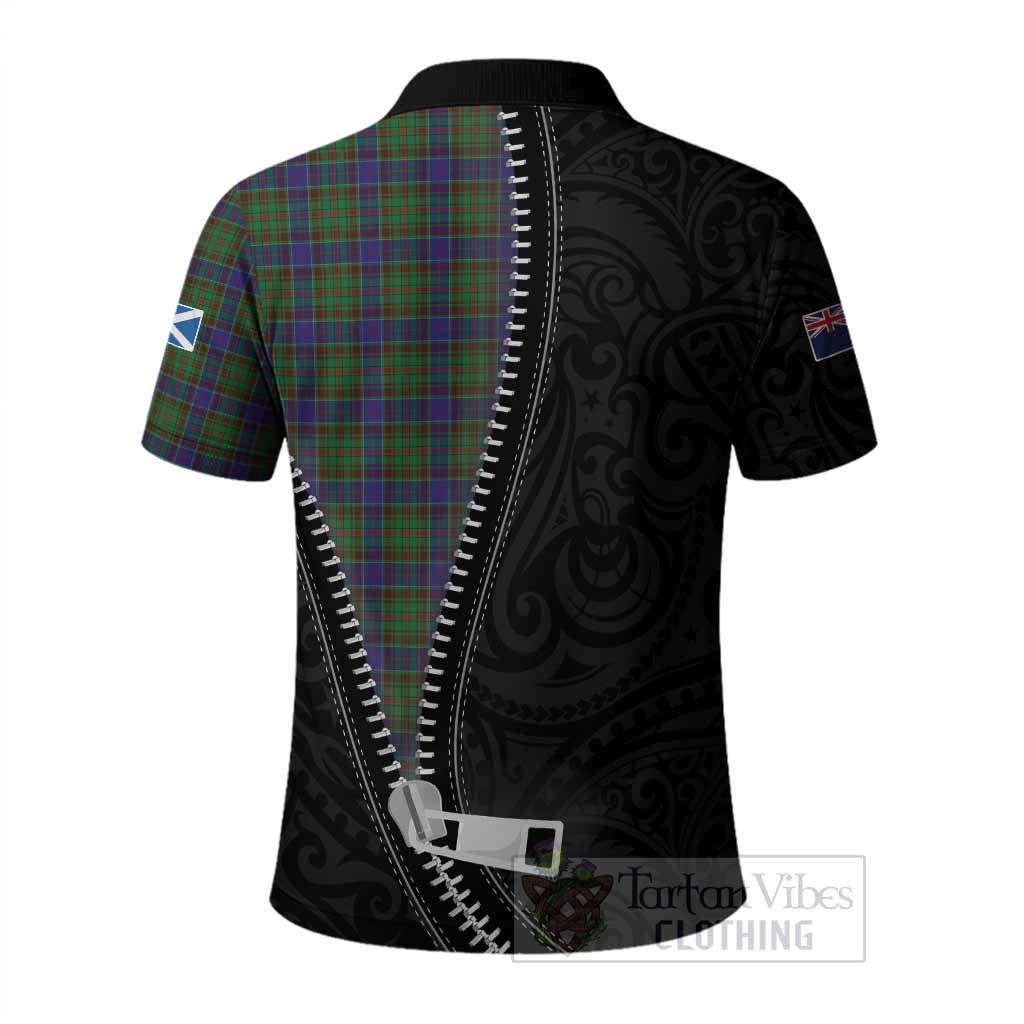 Adam Tartan Polo Shirt New Zealand Pattern Unique Zipper Stylized