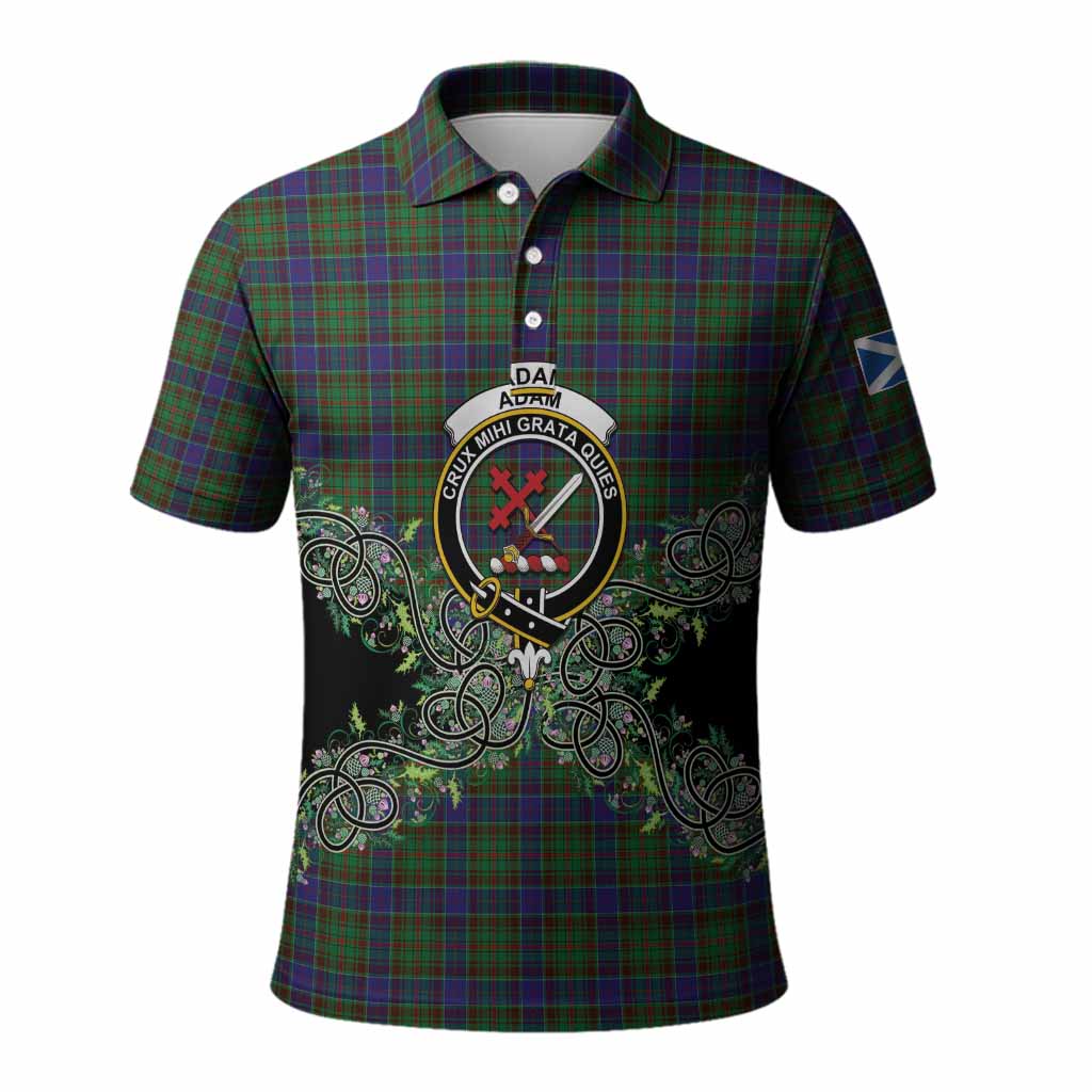 Adam Tartan Polo Shirt Thistle Scottish Spirit