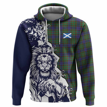 Adam Tartan Scottish Hoodie Angry Lion With Soccer Ball Style