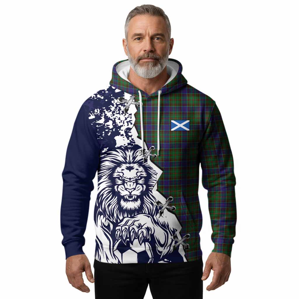 Adam Tartan Scottish Hoodie Angry Lion With Soccer Ball Style