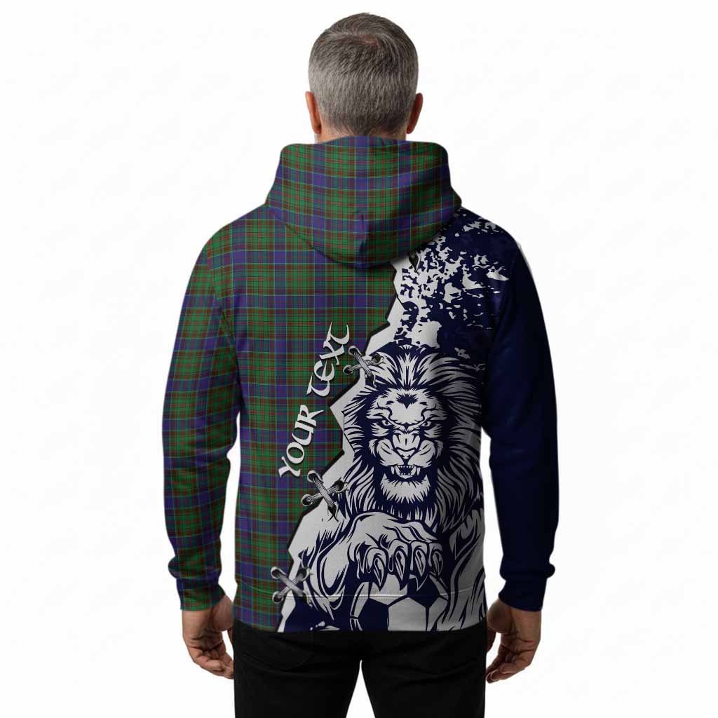 Adam Tartan Scottish Hoodie Angry Lion With Soccer Ball Style