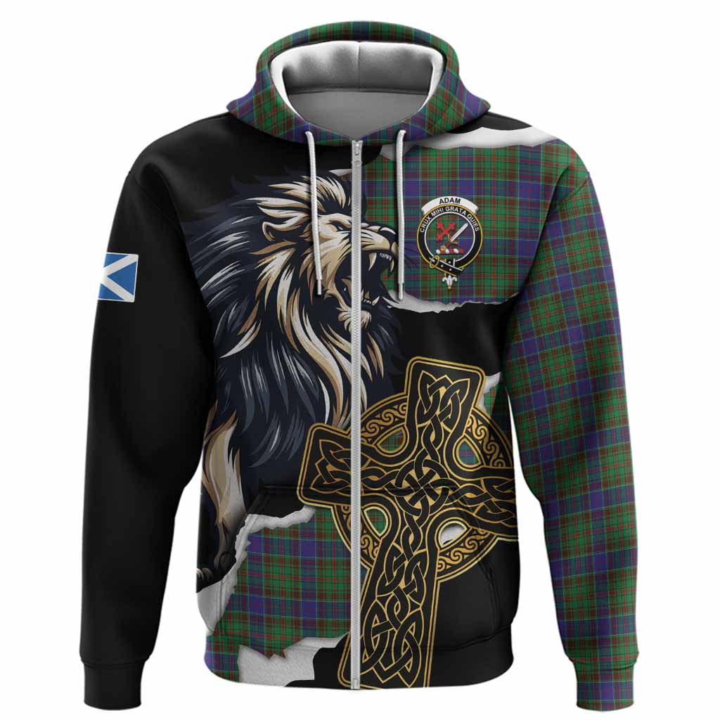 Adam Tartan Scottish Hoodie Lion Celtic Heritage