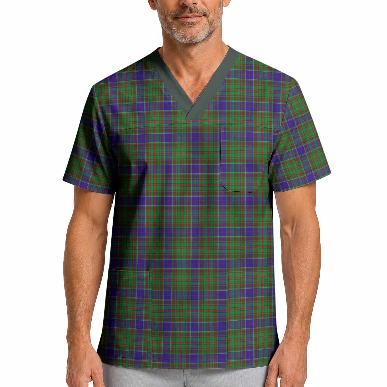 Adam Tartan Scrub Top XL - Tartan Vibes Clothing