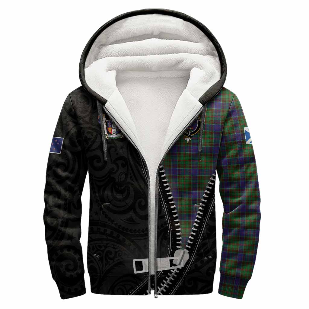 Adam Tartan Sherpa Hoodie New Zealand Pattern Unique Zipper Stylized