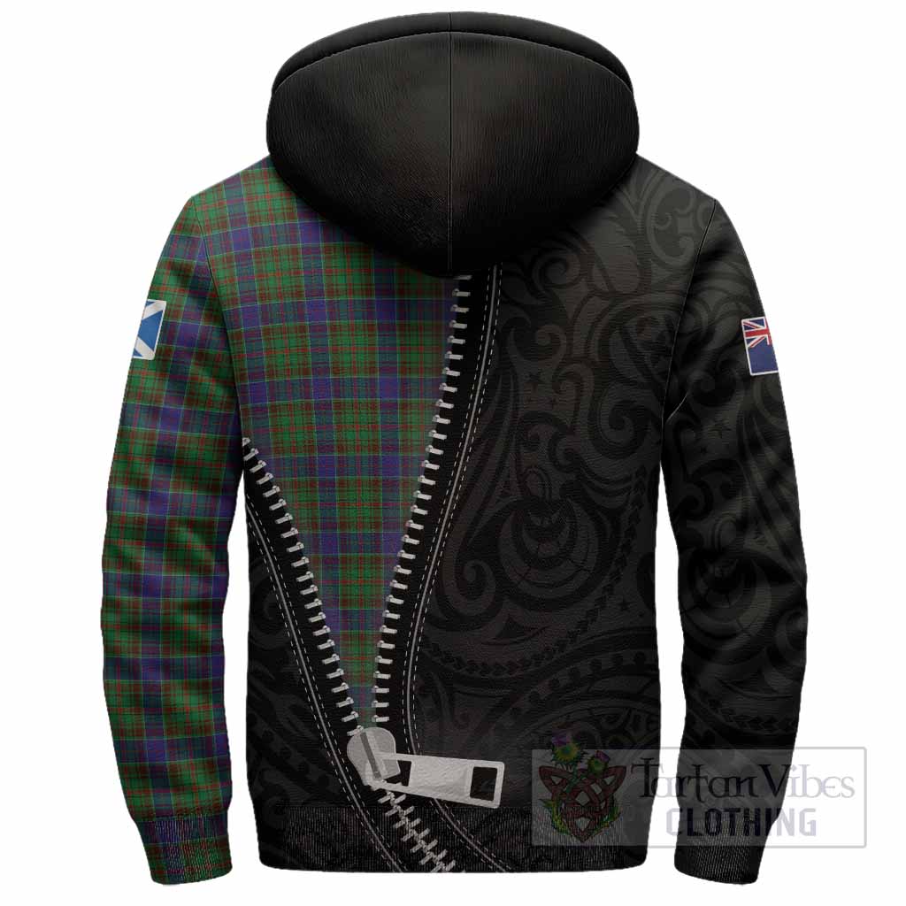 Adam Tartan Sherpa Hoodie New Zealand Pattern Unique Zipper Stylized