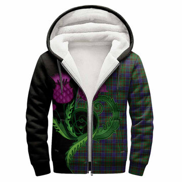 Adam Tartan Sherpa Hoodie Traditional Scottish Thistle