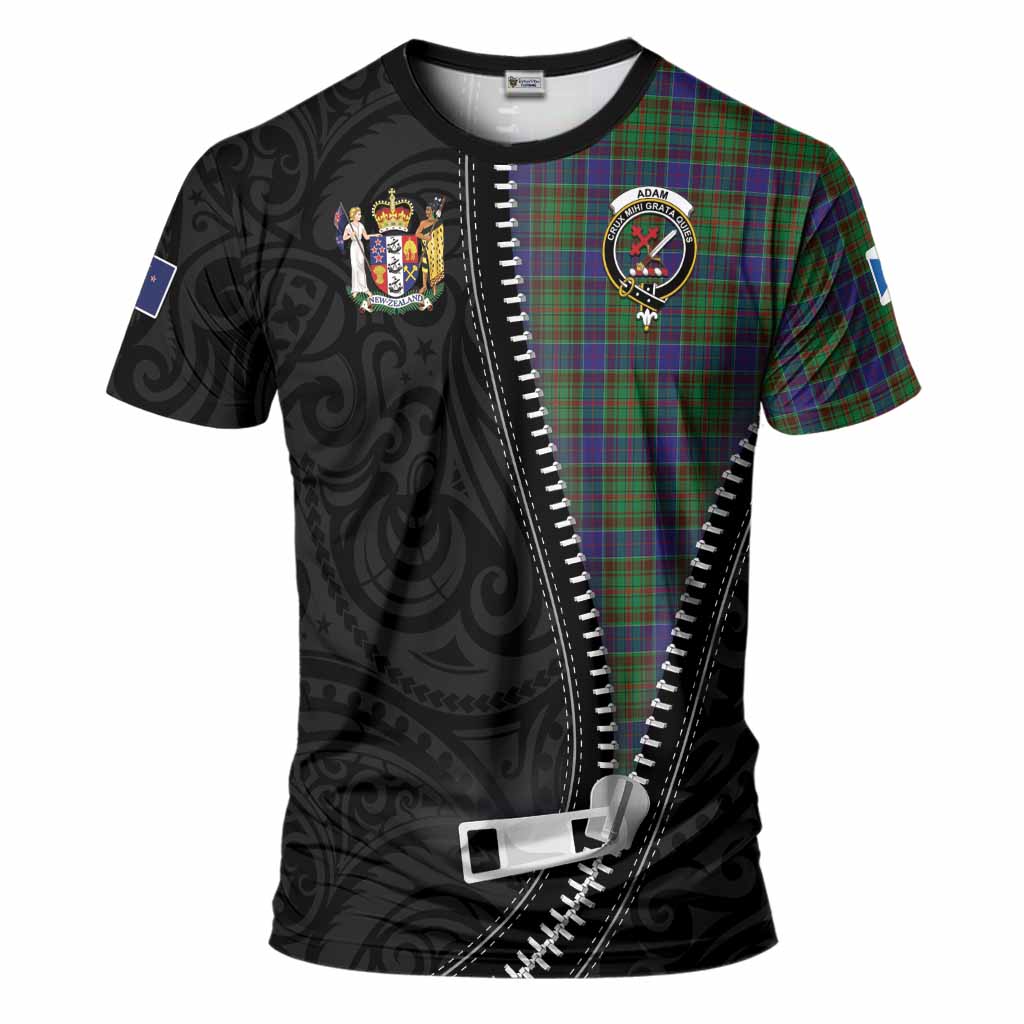 Adam Tartan T-Shirt New Zealand Pattern Unique Zipper Stylized