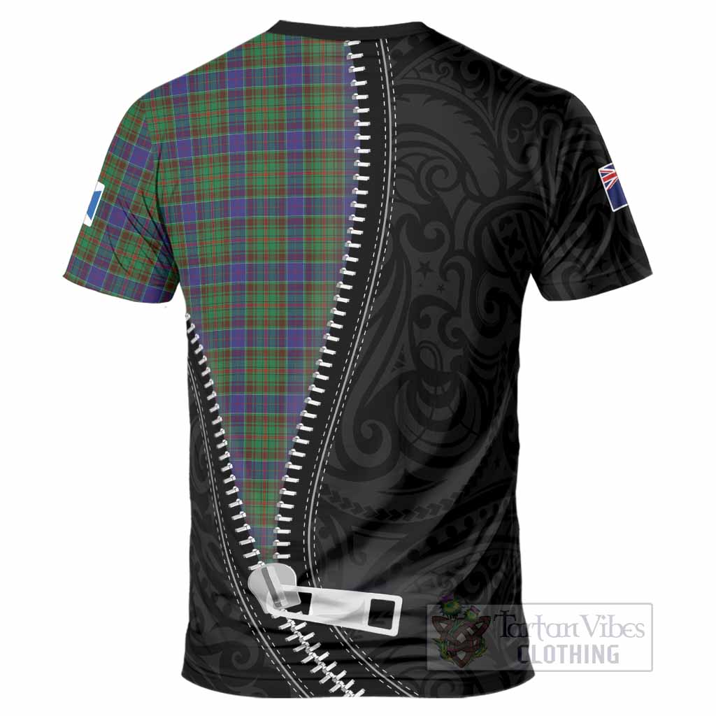 Adam Tartan T-Shirt New Zealand Pattern Unique Zipper Stylized