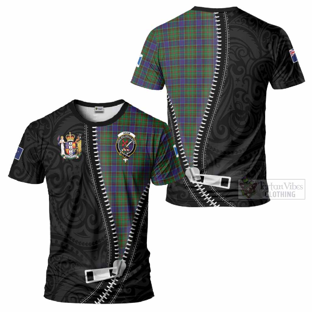 Adam Tartan T-Shirt New Zealand Pattern Unique Zipper Stylized