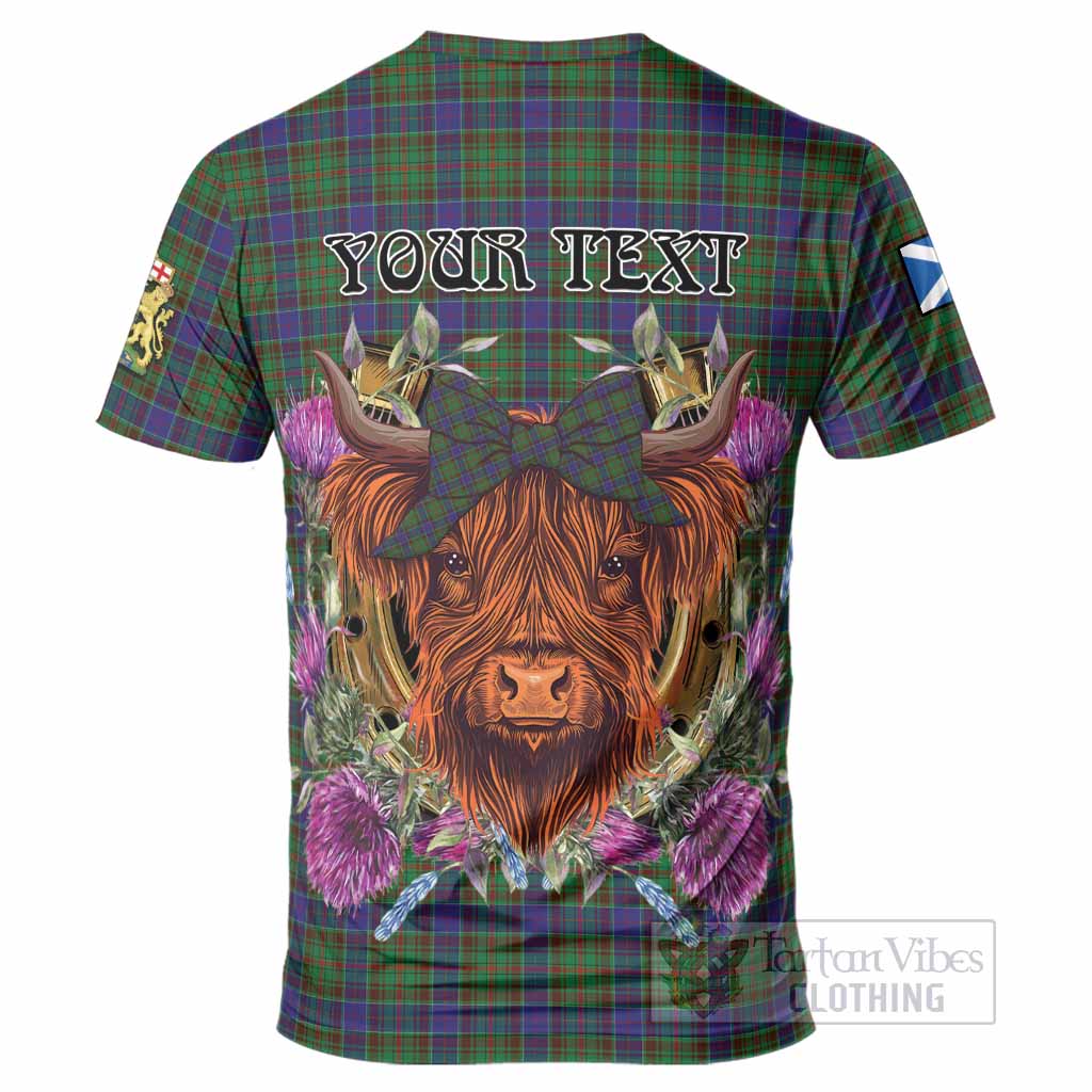 Adam Tartan T-Shirt Scottish Thistle Heilan Coo