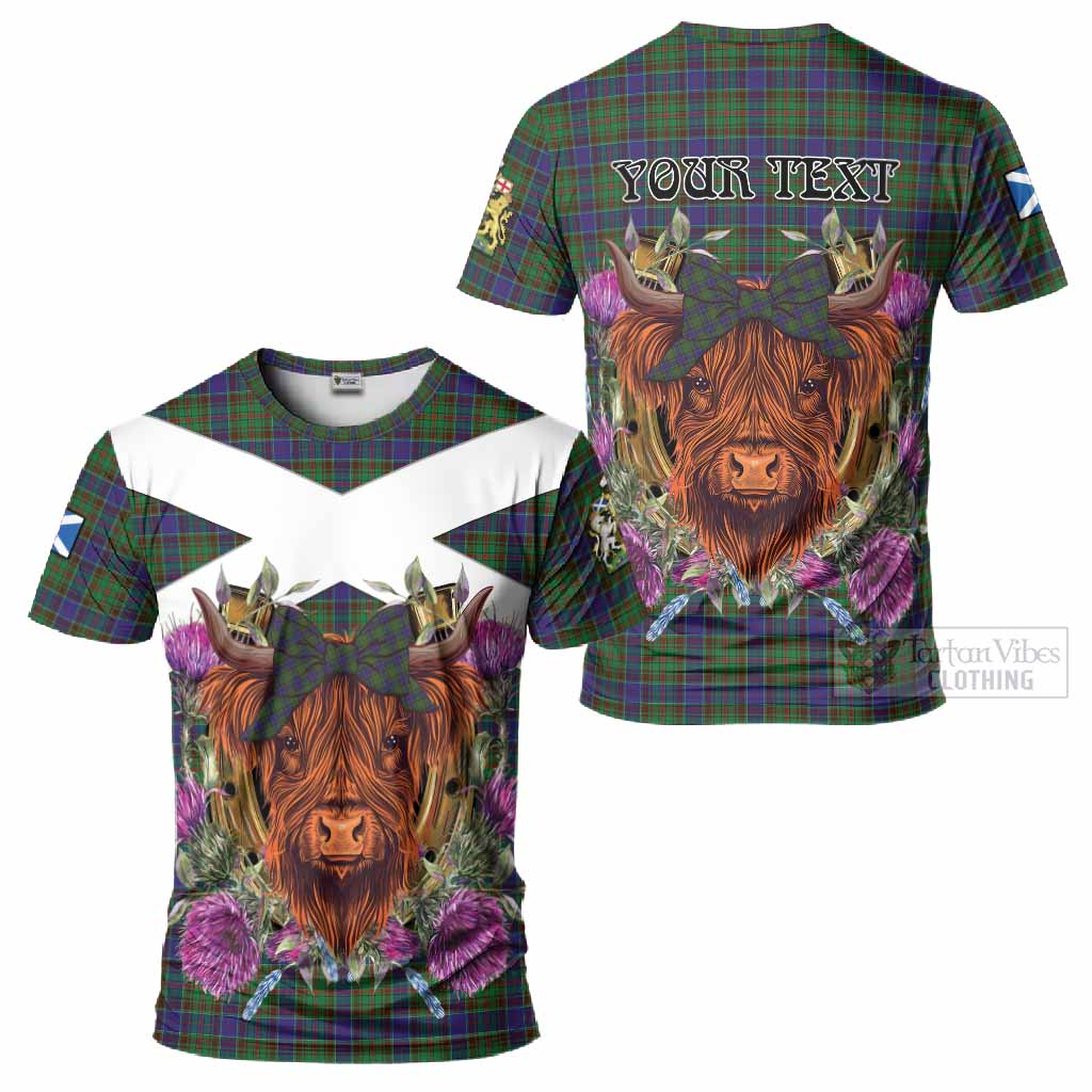 Adam Tartan T-Shirt Scottish Thistle Heilan Coo